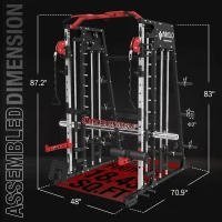 Mikolo M4 Smith Machine 2200 lb Capacity Squat Rack with Lat Pulldown & Cable Crossover, Includes Leg Hold-Down Attachment(m-8)