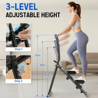 Foldable Vertical Climber Stair Stepper – Compact Home Cardio Machine with Adjustable Handle (46/48/50in) and Anti-Slip Pedals, Supports 310lbs(m-4)