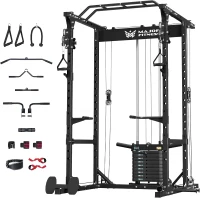MAJOR FITNESS Drone1 Power Cage — Multi-Function Home Power Rack with Cable Crossover and Heavy-Duty Steel(m-1)