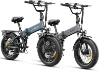 Jasion X-Hunter Foldable Electric Bicycle — Peak 1400W, 624Wh Removable Battery, 30 MPH, 20"" Fat Tires, Dual-Suspension, 55–70 Mile Range, 7-Speed(m-1)