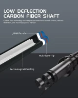 CRICAL 58-inch Carbon Fiber Pool Cue – Pro Low-Deflection Cue with 3/8×8 Stainless Joint and 12.5mm Tip(m-6)