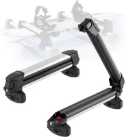 VEVOR Aluminum Ski & Snowboard Roof Rack — Holds up to 4 Pairs of Skis or 2 Snowboards, Locking, Rubber-Padded, Universal Fit for Most Crossbars(m-1)