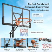 Portable Basketball Hoop System with 44/48"" PC Backboard, Quick Height Adjustment to 10 ft, Wheeled Base for Backyard/Driveway/Court(m-3)