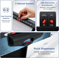 Goplus 56"" Foldable Air Hockey Table with 12V Motor, LED Digital Scoreboard, 2 Pucks & 2 Pushers – Home, Office, Game Room(m-5)