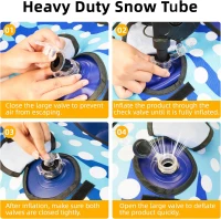 48"" Heavy-Duty Inflatable Snow Tube with Canvas Cover, Padded Handles, Thick Bottom & Tow Rope — Cold-Resistant Winter Sled (Includes Repair Patches)(m-7)