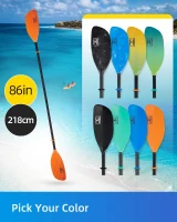 OCEANBROAD 2-Section Floatable Kayak Paddle — Alloy Shaft, 86in/218cm or 90.5in/230cm, for Kayaking & Canoeing(m-7)