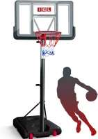 IGL Portable Basketball Hoop System, 5.6–10 ft Adjustable Stand with 44"" PC Backboard, Mobile Base for Kids, Youth & Adults (Backyard/Driveway)(m-1)