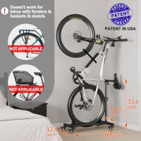 Freestanding Vertical Bike Stand - Adjustable Indoor Bicycle Floor Rack for Garages & Apartments, Supports Wheels up to 29""(m-3)