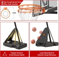 Cofiyard Portable Basketball Hoop with 54"" Shatterproof Backboard – Adjustable 5.25–10 ft Goal System with 44"" Base & Sandbag(m-4)