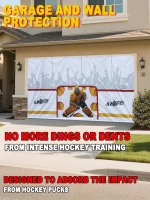 8 ft x 16 ft Heavy-Duty Hockey Shooting Tarp with Built-In Shooter Tutor – Training Net Replacement, Garage & Wall Protection(m-6)