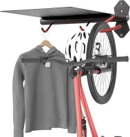 PRO BIKE TOOL Indoor Steel Bike Storage Rack — Compact Wall Mount Holder for Bicycles & Accessories, Black/Red(m-1)