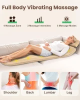 Full-Body Vibration Massage Mat with Heat — 10 Motor Back Massager Pad, 5 Modes, 3 Intensities, Foldable & Portable, Ideal Gift(m-2)