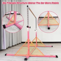 Portable Gymnastics Bar 5FT/6FT for Kids Ages 5-20 - Adjustable 35""–59"" (5FT Model), 500 lb Capacity with Folding Mat(m-3)