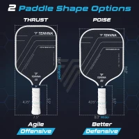 TENVINA Multi-Layer T700SC Pickleball Paddle – K29 Aramid & Carbon Hybrid Face, Textured KAMS Surface, 4 Shapes/Thicknesses, USAPA Approved(m-4)