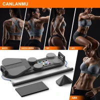 Multifunctional Foldable Pilates Board Reformer — Portable Ab & Core Trainer with Resistance Bands, Push-Up Handles, Balance Platform and Timer, Up to 330 lb Capacity(m-3)