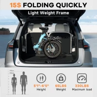 1000W Foldable Electric Bike – 48V 20Ah Removable Battery, 30+ MPH, Up to 80-Mile Range, 20"" Fat Tire Foldable E-Bike for Adults (Commute/Beach/Snow)(m-7)