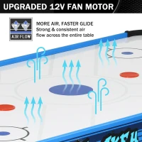 58-inch Air Hockey Table (Blue) with Powerful Motor, Digital LED Scoreboard, Includes 2 Pucks & 2 Pushers — Arcade-Style Home Game Room Table(m-4)