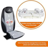 Snailax Shiatsu Heated Massage Cushion with 3D Kneading Rollers, Deep Tissue Back Massager Pad with Spot Function and Vibrating Seat – Travel & Home Use(m-4)