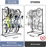 WALMANN Freestanding 5-Bike Floor Stand | Heavy-Duty Vertical Bike Storage for Garage & Shed, No Drilling Required(m-5)