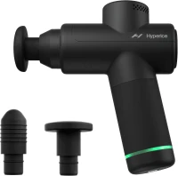 Hyperice Hypervolt GO 2 — Black Handheld Percussion Massage Gun with QuietGlide Technology, 3 Speeds & 2 Interchangeable Heads — USB-A to USB-C Charging, FSA/HSA Eligible(m-1)