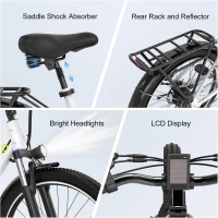 1000W Peak Removable-Battery 26"" Electric Bike for Adults — 7-Speed, Up to 80+ Mile Range(m-6)