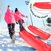 Slippery Racer Downhill Xtreme Flexible Plastic Toboggan — Adults & Kids Snow Sled for Up to 2 Riders with Pull Rope and Handles(m-7)