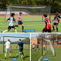 MOPHOTO Foldable Soccer Goals (6x4/8x6/10x6.5/12x6/16x7/18.5x6.5/21x7/24x8 ft) – Backyard & Full-Size Training Goals for Teens and Adults(m-6)