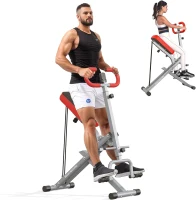 SogesHome Foldable Row & Squat Machine for Home — Full-Body Trainer with Adjustable Resistance Bands, Raised Cushion and Adjustable Seat, 330 lb Capacity(m-1)