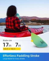 OCEANBROAD Floatable 2-Piece Kayak Paddle — Alloy Shaft, 86in (218cm) / 90.5in (230cm) Oar for Boating, Canoeing, Kayaking(m-4)