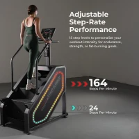 Sunny Health & Fitness Premium High-Intensity Smart Stepper Stair Climber, Commercial Grade, Cardio Programs, SunnyFit App Bluetooth Connectivity, 350–400 lb Capacity(m-5)