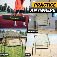 Mangostar Volleyball Training Net System (11 x 8 ft) — Freely Height-Adjustable 6.5–8 ft, Portable Indoor/Outdoor Practice Net for Serving, Setting & Spiking — Quick-Release, Easy Setup(m-8)