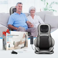 COMFIER 2D/3D Shiatsu Neck & Back Massager with Heat - Adjustable Rolling & Spot Massage, Compression and Vibration Chair Pad with 2D/3D Kneading(m-9)