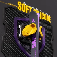 Ski & Snowboard Wall Rack – Yellow, 4-Pack | Damage-Free Vertical Mount, Garage Space-Saving Winter Gear Organizer(m-5)