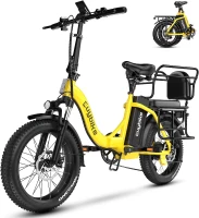 KEBIKO 1000W Peak Folding Electric Bike – 48V 20Ah Removable Battery, 30+ MPH, Up to 80 Mile Range, 20"" Fat Tire Foldable Ebike for Adults – Commute, Beach, Snow(m-1)
