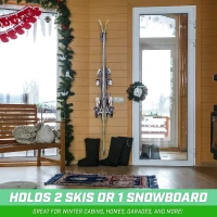 GoSports Wall-Mounted Ski & Snowboard Storage Rack - Per-Pack Holds 2 Skis or 1 Snowboard (50 lb)(m-2)