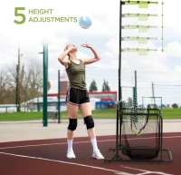 Volleyball Setter Training System — Adjustable Setter Net with Multiple Angles & Heights, Wheels and Ball Collection Bag(m-4)