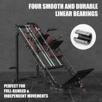 SPART 5-in-1 Leg Press & Hack Squat Combo with Linear Bearings, Adjustable Hack Squat/Calf Raise, Commercial Weight Storage and Band Pegs(m-4)