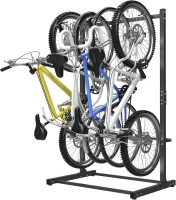 WALMANN Freestanding 4-Bike Floor Stand for Garage - Heavy-Duty Vertical Bike Storage with Welded Hooks(m-1)
