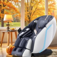 MassaMAX 4D Full-Body Massage Chair with Zero Gravity, Extendable Footrest, SL-Track, 15 Programs, AI Voice Control, Yoga Stretch, Foot Rollers, Lumbar & Calf Heating, Includes Cover (White)(m-2)
