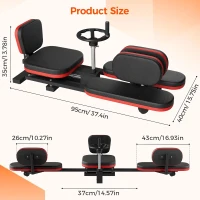 NArra Heavy-Duty Leg Stretcher — Adjustable Flexibility Trainer up to 330 lbs, Gear-Driven 180° Stretch Machine with Padded Seat and Footrests (Black)(m-4)