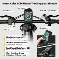 KEBIKO 1000W Folding Electric Bike (Peak 1500W), 48V 20Ah Removable Battery, 20"" Fat Tire Ebike — 30+ MPH, Up to 80 Mile Range(m-7)