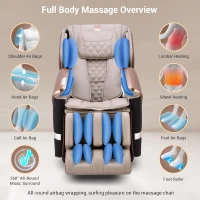 MYNTA 2025 4D Massage Recliner with 4D+2D Dual Mechanisms, Extended SL-Track, Zero Gravity, Waist & Shawl Heating, Foot/Calf Massage and Hi‑Fi Bluetooth Music Sync(m-2)