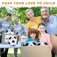 Sotiff 24-Pack Soccer Balls (Size 4) with 24 Pumps — Bulk Deflated Set for Kids, Teens, School Teams, Charity & Outdoor Play(m-7)