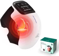 Snailax Cordless Heated Knee Massager Wrap — Portable Knee Brace with 3 Vibration Modes, 3 Heat Levels & LED Touch Screen — Gift(m-1)