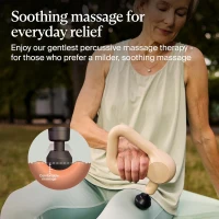 TheraGun Relief by Therabody — Lightweight, User-Friendly Percussion Massage Gun (Sand) with 3 Speeds & 3 Science-Backed Attachments for Everyday Pain Relief(m-3)