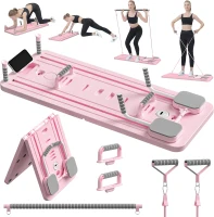JANUA Foldable Pilates Reformer Board – 5-in-1 Multi-Purpose Sliding Board with Push-Up and Pilates Bars for Home(m-1)