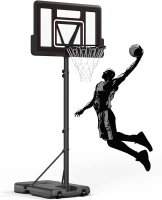 IGL Portable Basketball Hoop – 44"" PC Backboard, Height Adjustable 4.28–10 ft, Outdoor/Driveway Goal for Kids, Teens & Adults(m-1)