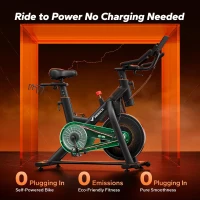 MERACH Self-Powered Magnetic Exercise Bike — 40 lb Flywheel, 350 lb Capacity, Auto-Adjust Resistance & App Connectivity(m-2)