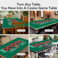 70"" x 35"" Upgraded Waterproof Casino Roulette Tabletop Layout Mat with Carrying Bag, Anti-Slip Rubber Roulette Game Cover for Parties and Game Nights(m-4)