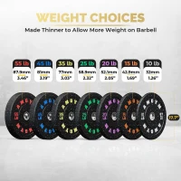 AMGYM 400 lb Bumper Plate Set — 2-Inch Olympic Rubber Plates, Recycled Rubber, Color-Coded(m-6)